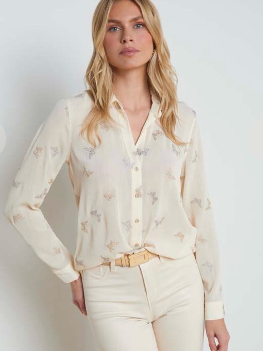 L'AGENCE
LAURENT EMBROIDERED BLOUSE - MULTI BUTTERFLY